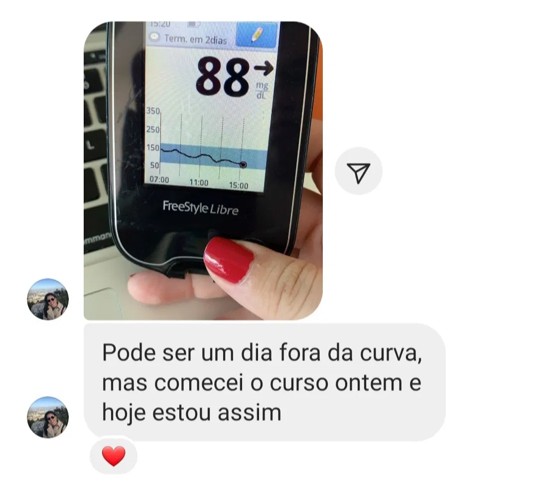 Print de FreeStyle Libre mostrando glicemia 88 mg/dL